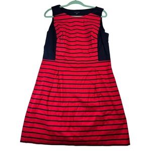 Tommy Hilfiger Dress Womens Size 18 Sleeveless Red Blue Striped Casual Career